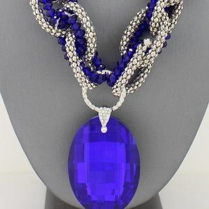 Jewelry - Oval Crystal Pendant Necklace Set Jewelry - Oval Crystal Pendant Necklace Set